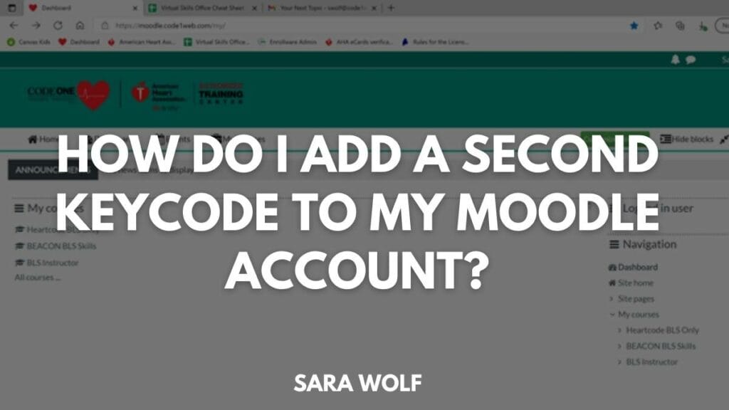How do I add a second Keycode to my Moodle account